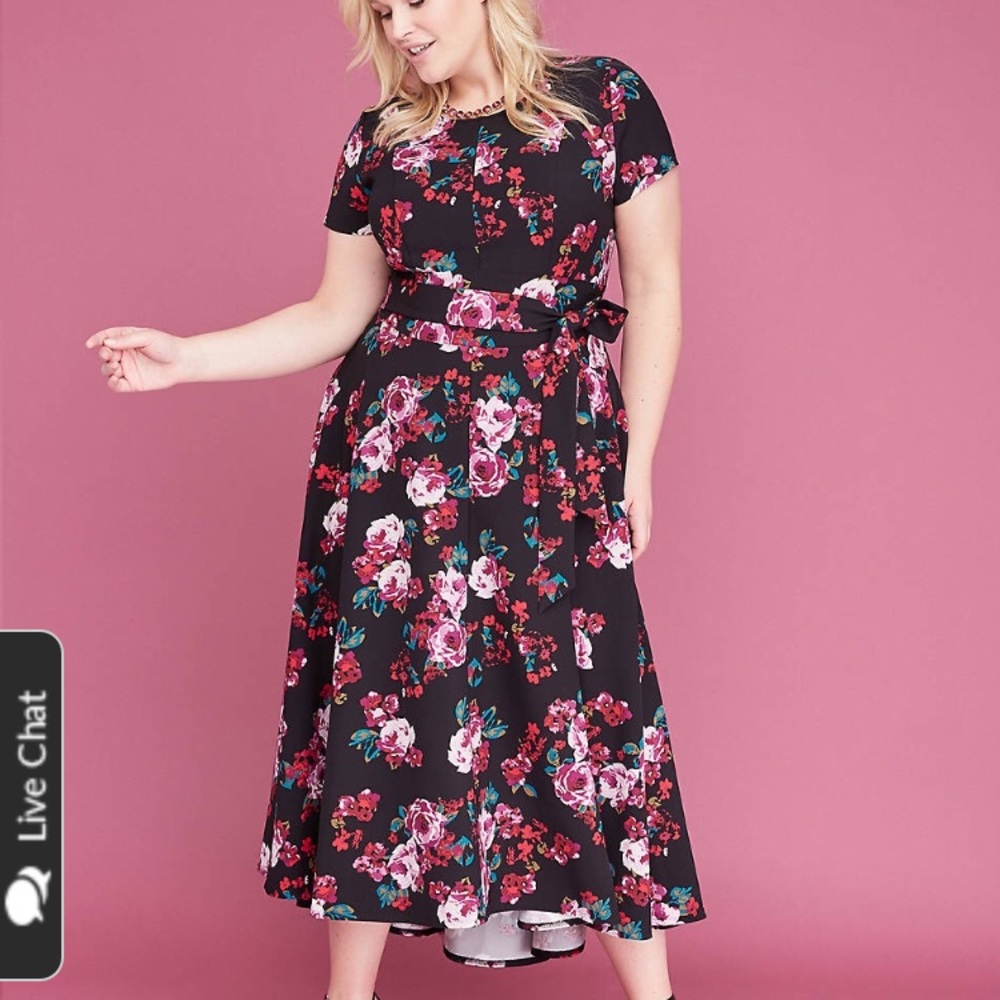 Lane Bryant high-low maxi dress rose floral print